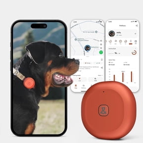 Molly&Cody GPS + Bluetooth Pet Tracker for Cats & Dogs  RealTime Tracking, Virtual Fence, IP67 Waterproof, Up to 60Day Battery, Health Monitoring, iOS/Android  Subscription Required (Red)