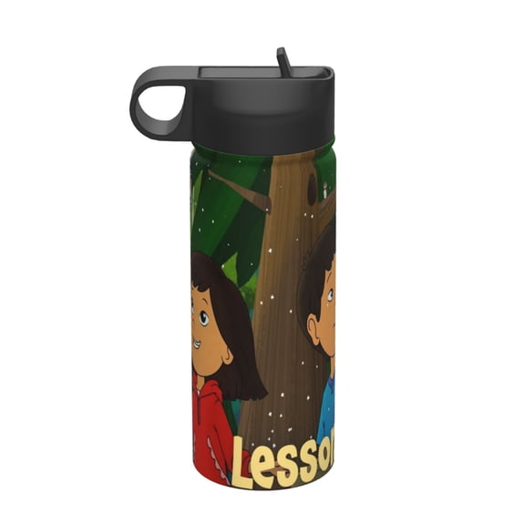 Molly of Denali Kids Insulated Water Bottle With Straw - 18 Oz Stainless Steel Double Wall Vacuum Cup, Leakproof, Bpa Free, Suitable For Boys And Girls