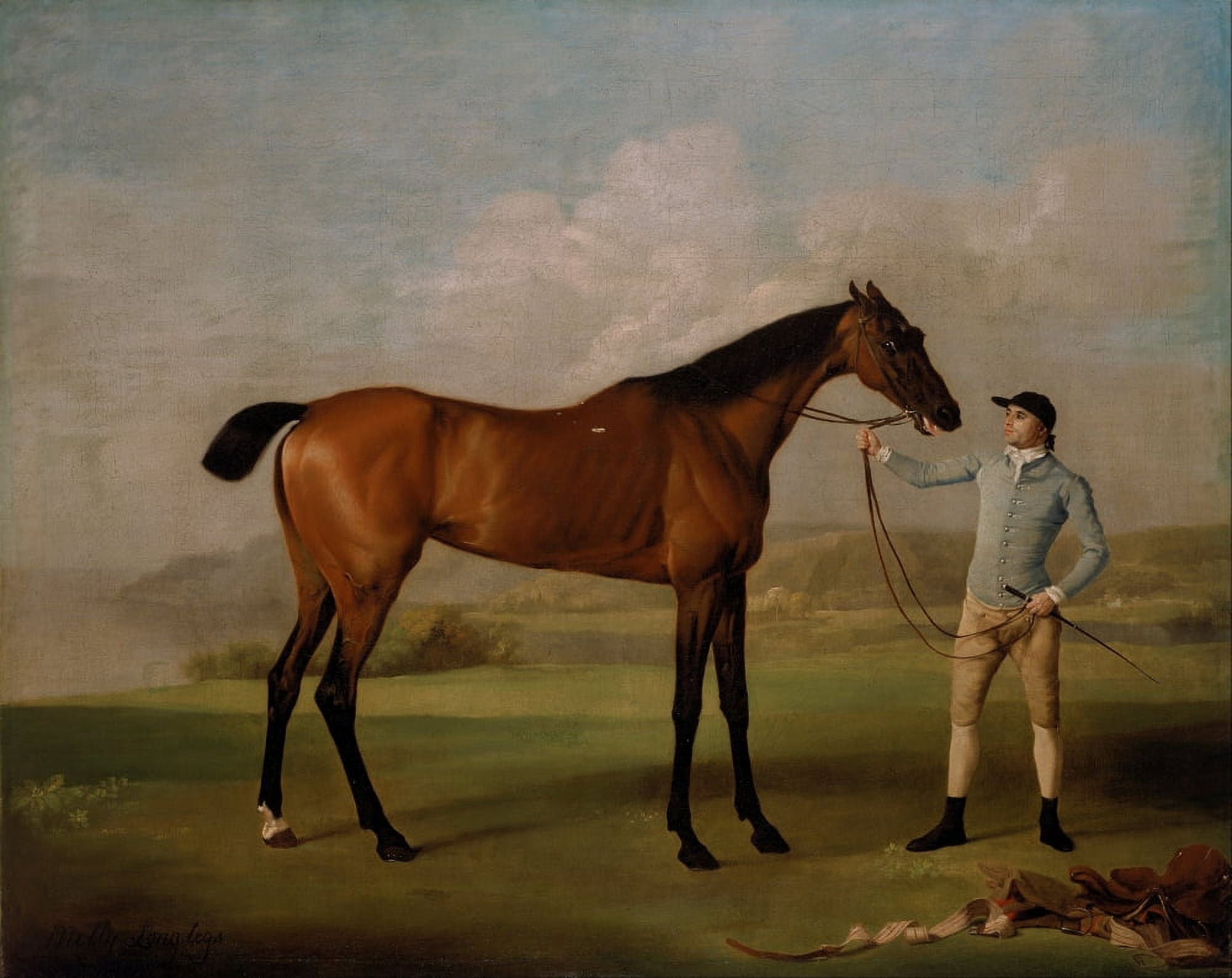 Molly Long-legs with her Jockey 1761-2 Canvas Art - George Stubbs (18 x 24)