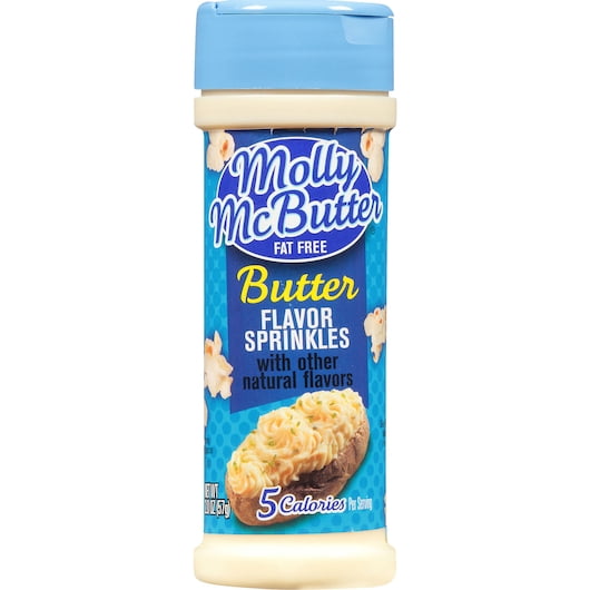 Molly McButter Natural Butter Flavor Sprinkles Fat Free 2 oz (3 Pack)