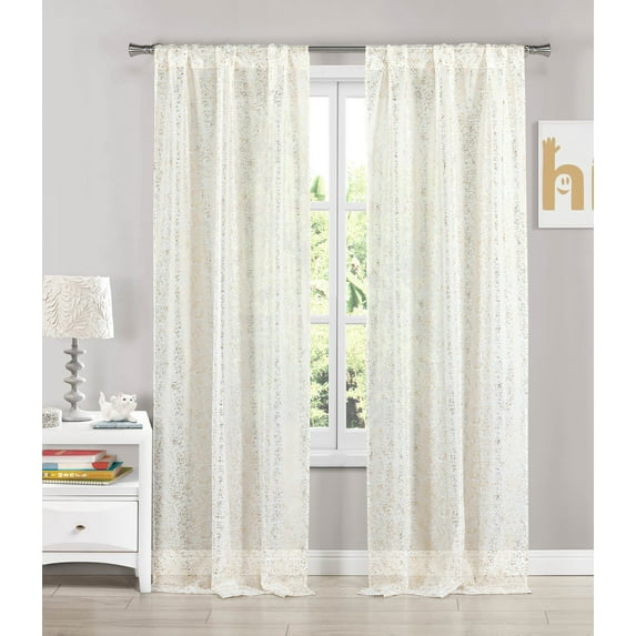Molly Metallic Specks Curtain Panel, 84" L (2 Pieces) by Lala & Bash