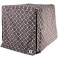 thumbnail image 1 of Molly Mutt 36" Dog Crate Cover with Roll-Up Panels, Warm Gray, Geometric Pattern, 1 of 4