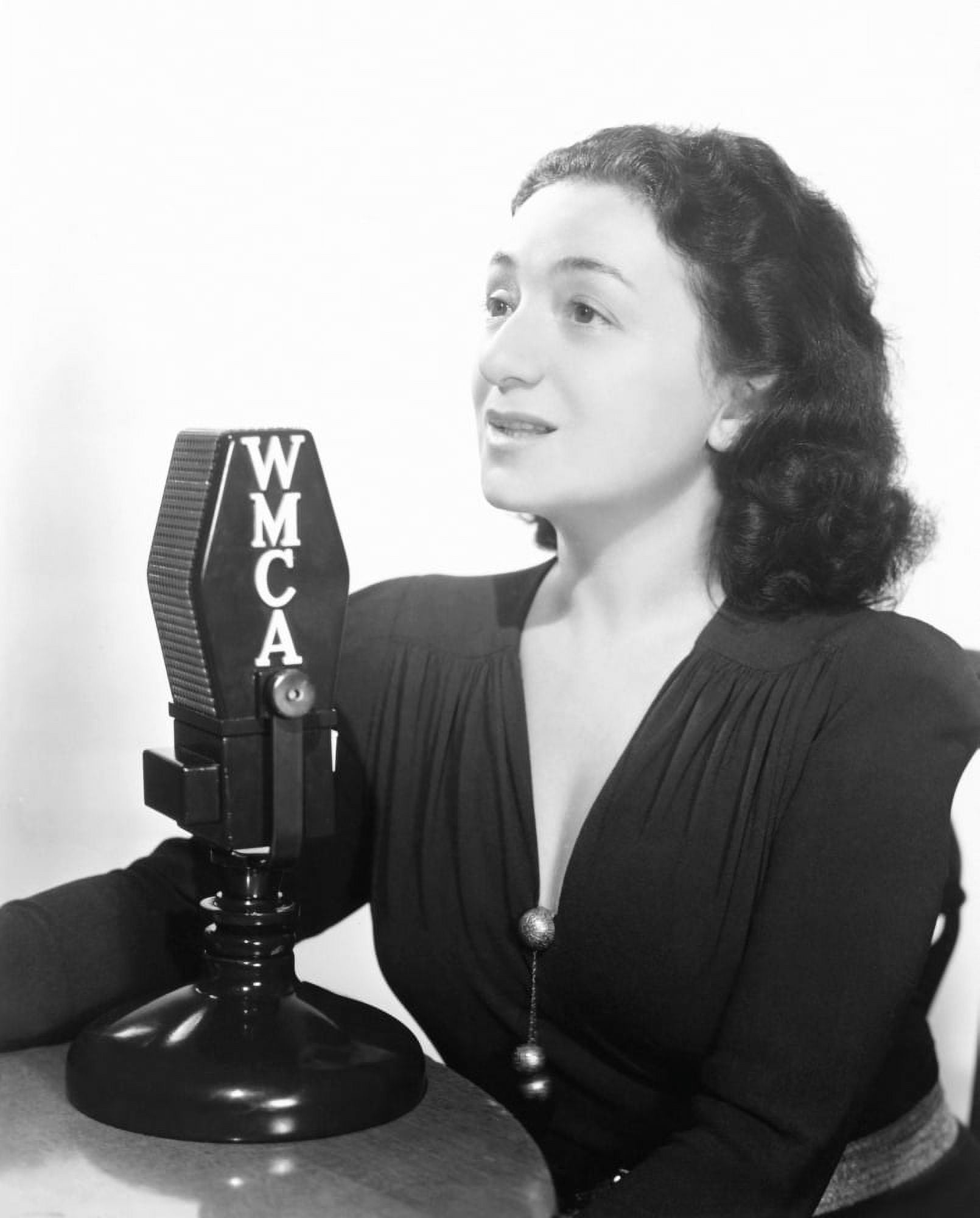 Molly Picon At The Radio Microphone Canvas Art - (16 x 20)