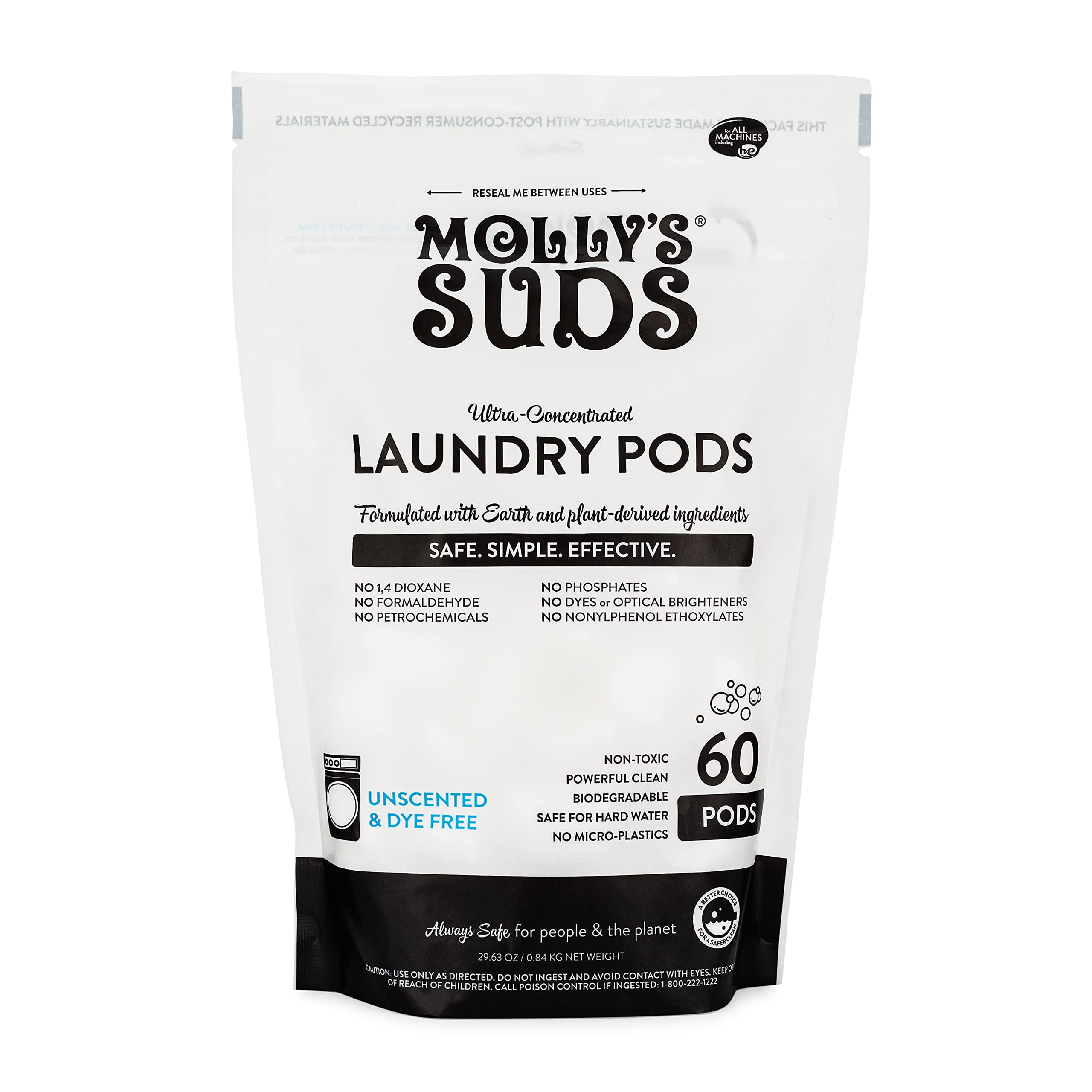 Molly,S Suds Laundry Detergent Pods Natural Detergent For Sensitive