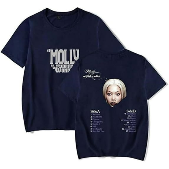 Molly Santana 2025 New Album T-shirt Classic Print Short-sleeved Men's And Women's Hip-hop Top