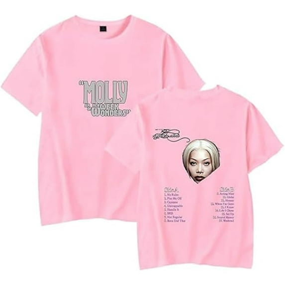 Molly Santana 2025 New Album T-shirt Classic Print Short-sleeved Men's And Women's Hip-hop Top