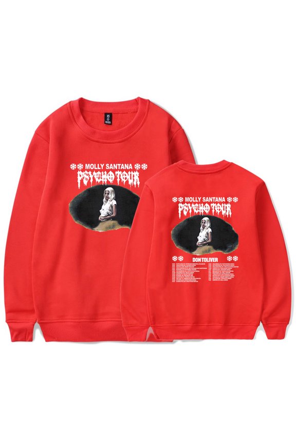 Molly Santana Merch Long Sleeve Crewneck Sweatshirt For Men/Women Unsiex Rapper Hip Hop Streetwear
