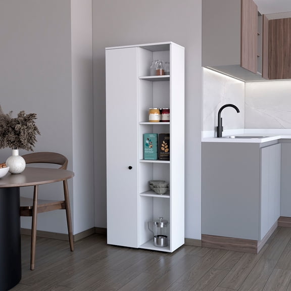 White 1-Door Kitchen Pantry - Maximize Your Storage
