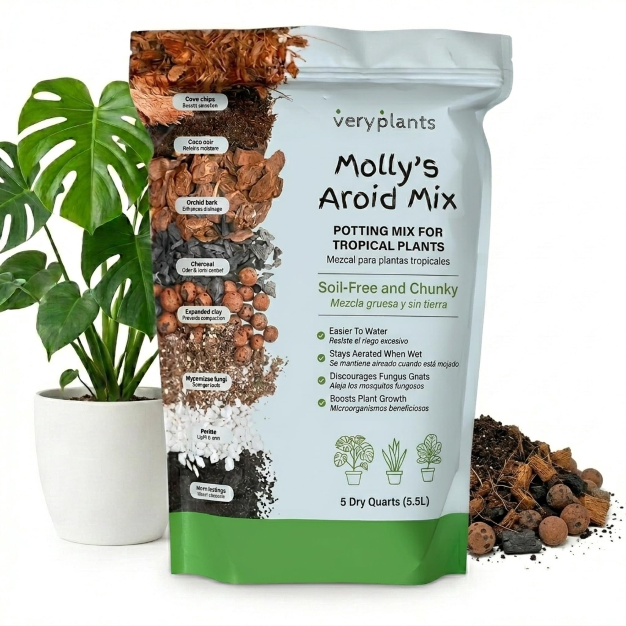 Molly's Aroid Mix - Premium Soilless Potting Mix for Houseplants - Fast ...