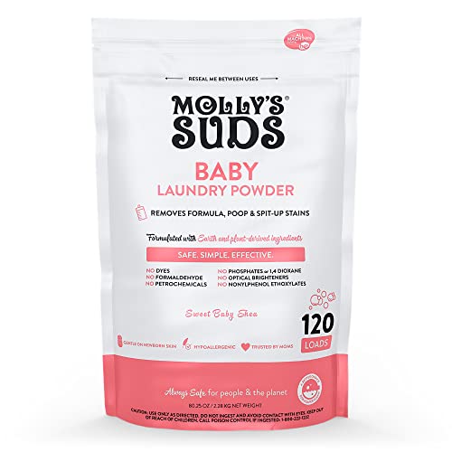 Molly's Suds Baby Laundry Detergent Powder Removes Formula, Poop