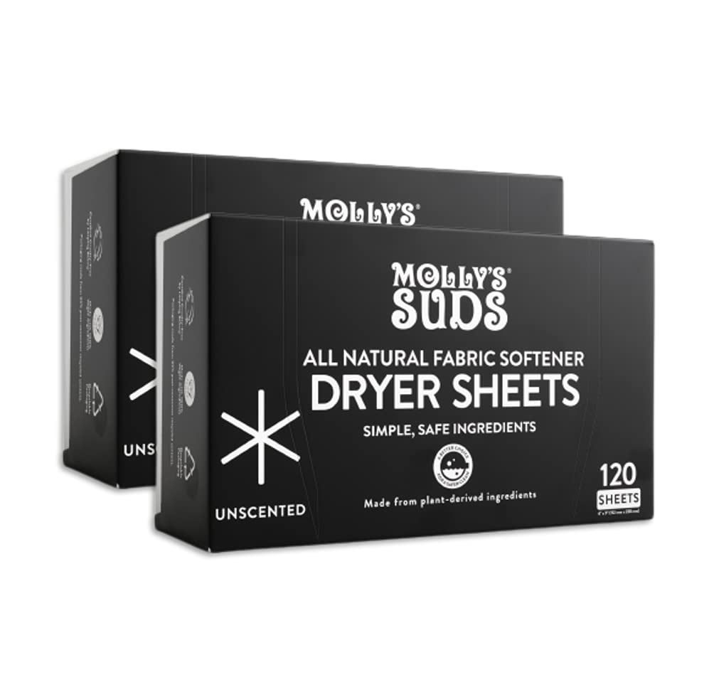 Molly's Suds Fabric Softener Dryer Sheets for Sensitive Skin Plant