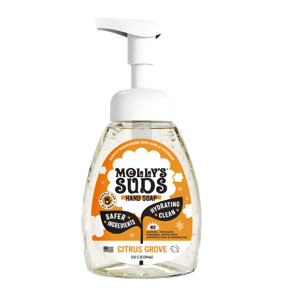 Molly's Suds Foaming Hand Soap - Made with Aloe and Coconut Oil | Moisturizing and Infused with Essential Oils | Citrus Grove
