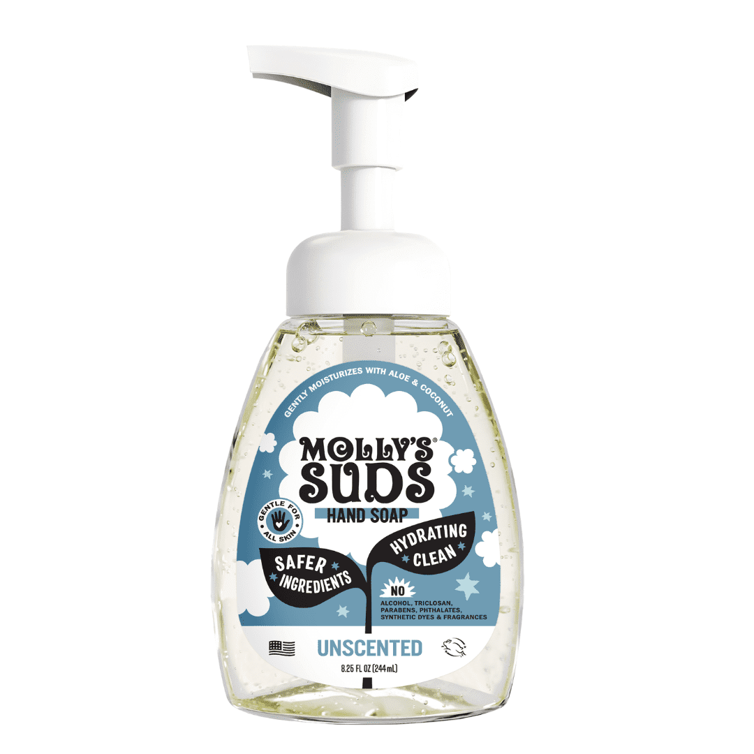 Molly's Suds Foaming Hand Soap - Made with Aloe and Coconut Oil | Moisturizing and Infused with Essential Oils | Unscented