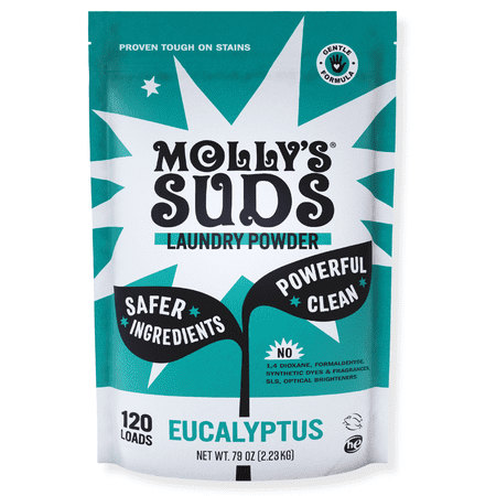 Molly's Suds Original Laundry Detergent Powder | Earth-Derived Ingredients | 120 Load (Eucalyptus)