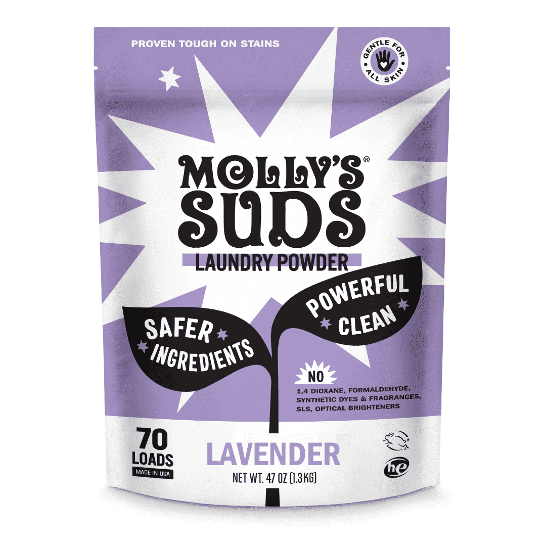 Molly's Suds Original Laundry Detergent Powder | Gentle for Sensitive Skin, Stain Fighting | 70 Loads (Lavender)