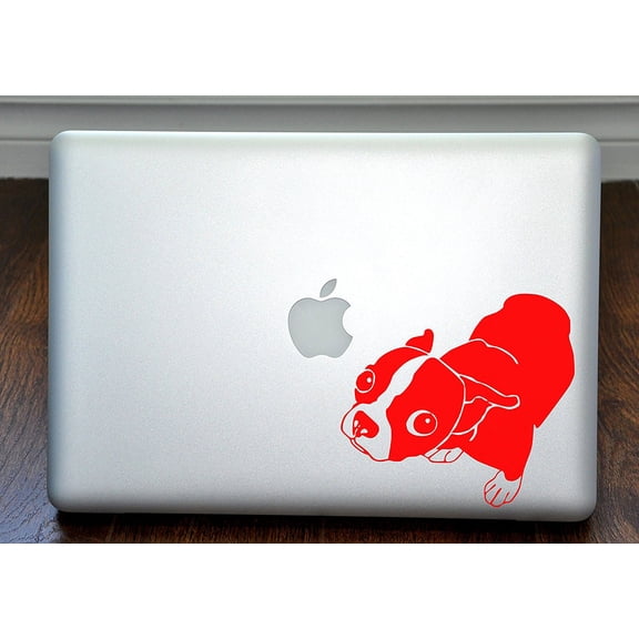 Molly the Boston Terrier Red Decal for 13" Macbook