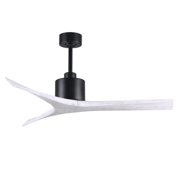 Mollywood 6-speed contemporary ceiling fan in Matte Black finish with 52” solid matte white wood blades