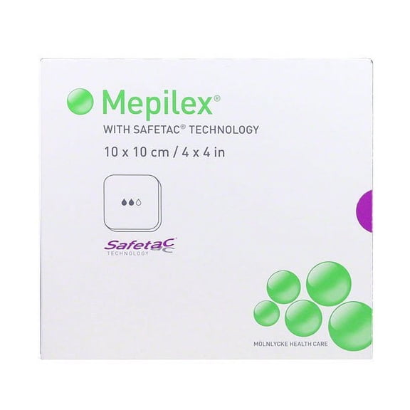 Molnlycke 294299 Mepilex Silicone Foam Dressing Without Border 4 in. x 8 in. (Box of 5)