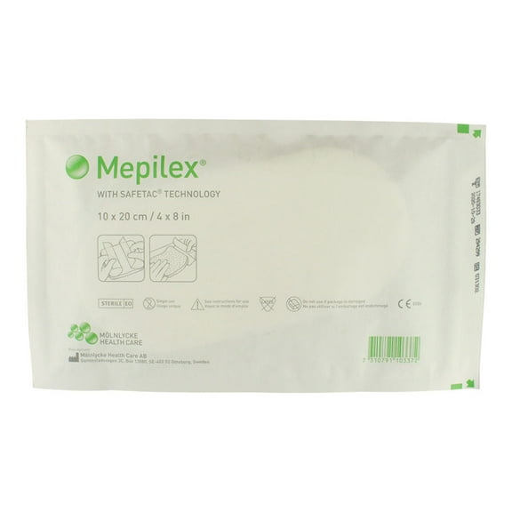Molnlycke 294299 Mepilex Silicone Foam Dressing Without Border 4 in. x 8 in. (Each)