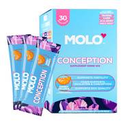 MOLO Conception – Fertility & Egg Quality Support with CoQ10 – 30 Stick Packs, Sweet Orange
