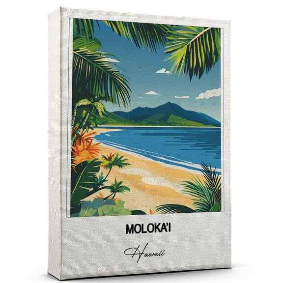 Moloka'i Travel Print on Canvas  Hawaii Canvas  Great for Travel Enthusiasts, Perfect for Home & Office Decor