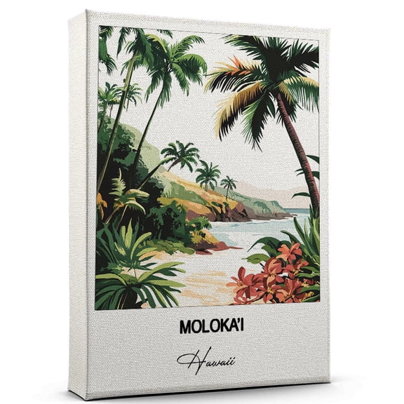 Moloka'i Travel Wall Decor  Scenic Travel Canvas Print of Hawaii Canvas  Beautiful Gift for Home, Office, or Living Space
