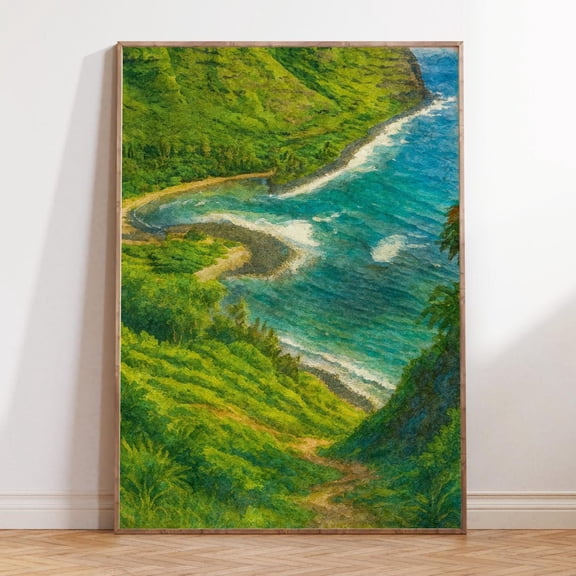 Molokai Hawaii Tropical Coast Landscape Print Unframed Paper Print