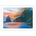 thumbnail image 1 of Molokai - Hawaiian Island Sunset - From an Original Hawaii Watercolor Painting by Peggy Chun - Fine Art Matte Paper Print (Unframed) 18x24in, 1 of 4
