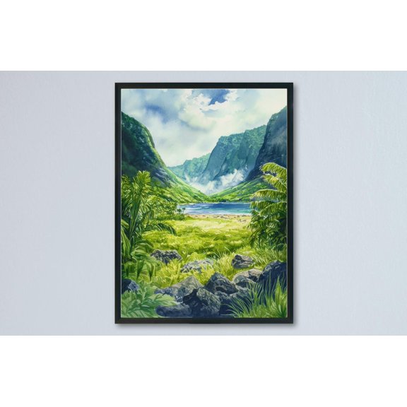 Molokai Lanai Coastal Travel Wall Art Ocean Landscape Portrait Decor Unframed Paper Print