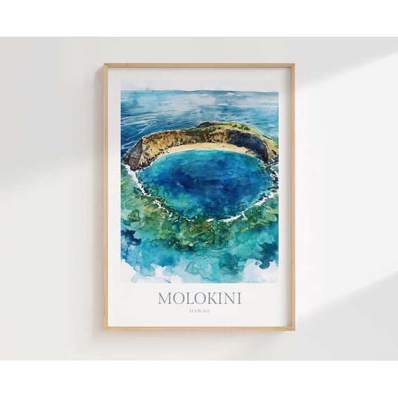 Molokini Crater Hawaii Wall Art Home Decor Poster Poster, Unframed Size 8x12