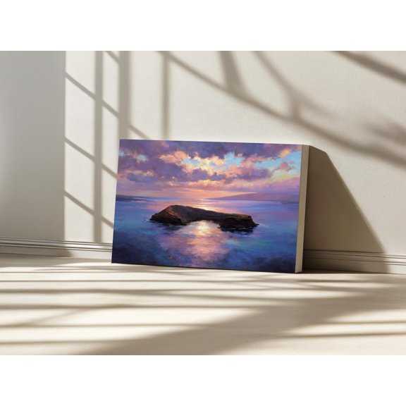 Molokini Crater Maui Pacific Ocean Seascape Hawaiian Tropical Island Sunrise Hawaii Autumn Coastal Landscape Coastal Wall Art Poster , Poster Print Only