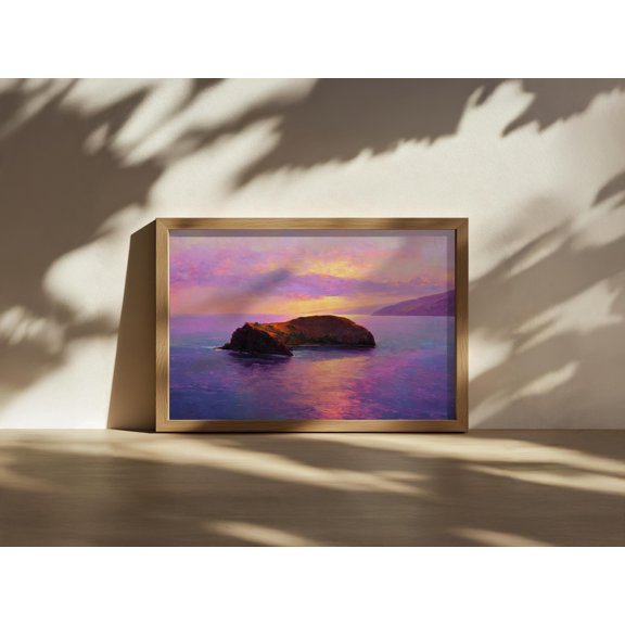 Molokini Crater Maui Pacific Ocean Seascape Hawaiian Tropical Island Sunrise Hawaii Spring Coastal Nature Coastal Wall Art Poster , Poster Print Only
