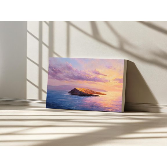 Molokini Crater Maui Pacific Ocean Seascape Hawaiian Tropical Island Sunset Art Hawaii Spring Coastal Coastal Wall Art Poster , Poster Print Only