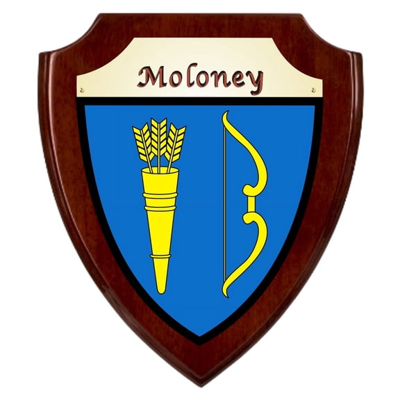 Moloney Irish Coat of Arms Shield Plaque - Rosewood Finish