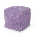 thumbnail image 1 of Moloney Modern Microfiber Chenille Square Pouf, 1 of 8