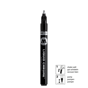 Molotow Liquid Chrome Alcohol Paint Pump Marker, Calligraphy Nib, 3mm, 1 Each