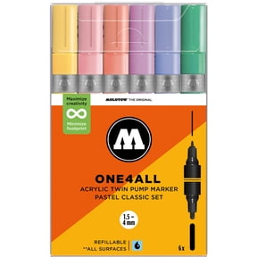Molotow ONE4ALL 1.5-4mm Acrylic Twin Pump Marker Sets, Pastel Classic Set