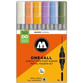Molotow ONE4ALL 1.5-4mm Acrylic Twin Pump Marker Sets, Pastel Modern Set