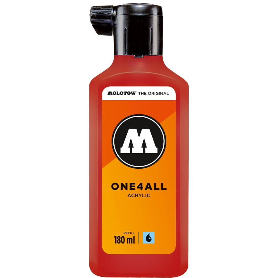 Molotow® ONE4ALL™ Acrylic Paint Marker Refill, Raspberry Red, 180mL Bottle