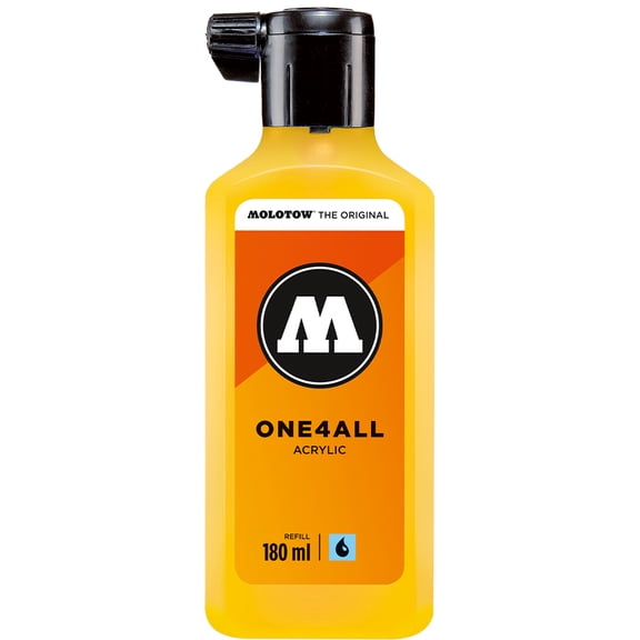Molotow® ONE4ALL™ Acrylic Paint Marker Refill, Signal Yellow, 180mL Bottle