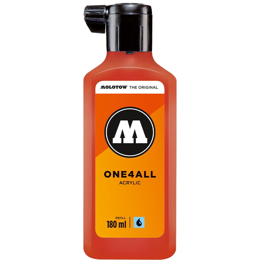 Molotow® ONE4ALL™ Acrylic Paint Marker Refill, Vermilion, 180mL Bottle