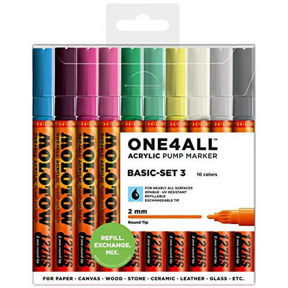 Molotow ONE4ALL 10 colors basic-3 set 2mm