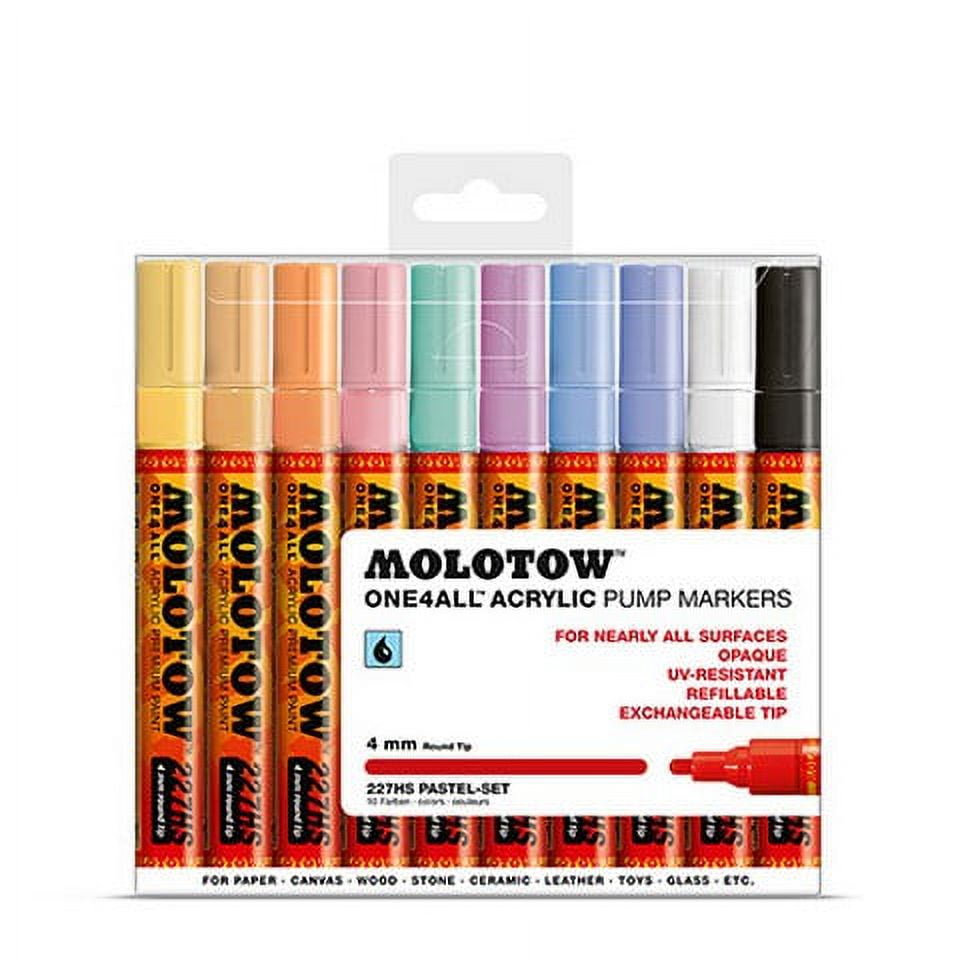 Molotow 10-Piece Pastel Acrylic Paint Marker Set with 4mm Tips