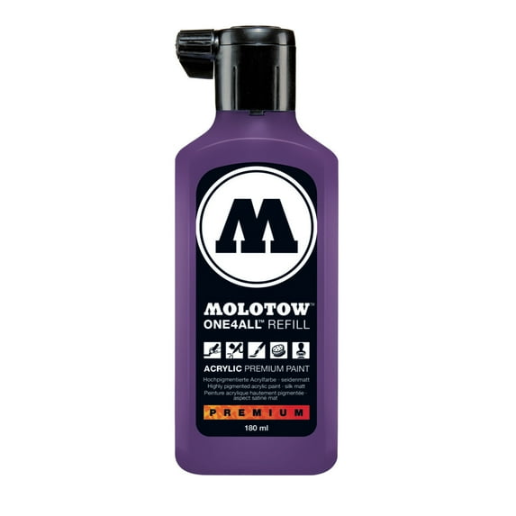 Molotow ONE4ALL Acrylic Paint Refill, Currant, 180ml Bottle, 1 Each