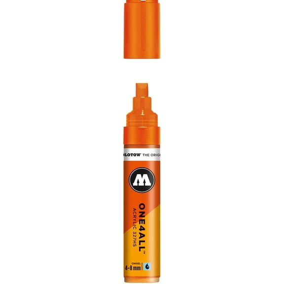 Molotow ONE4ALL Pump Marker - Orange Color Family, Dare Orange 085, 4 & 8mm Twin