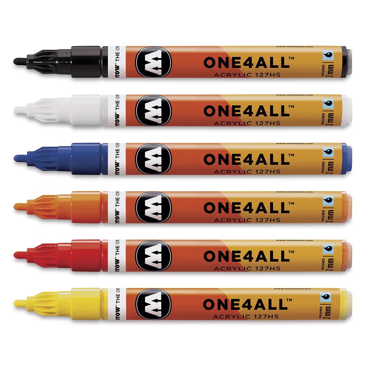MOLOTOW ONE4ALL Acrylic Paint Marker, 2mm, Neon Green Fluorescent, 1 Each  (127.232)