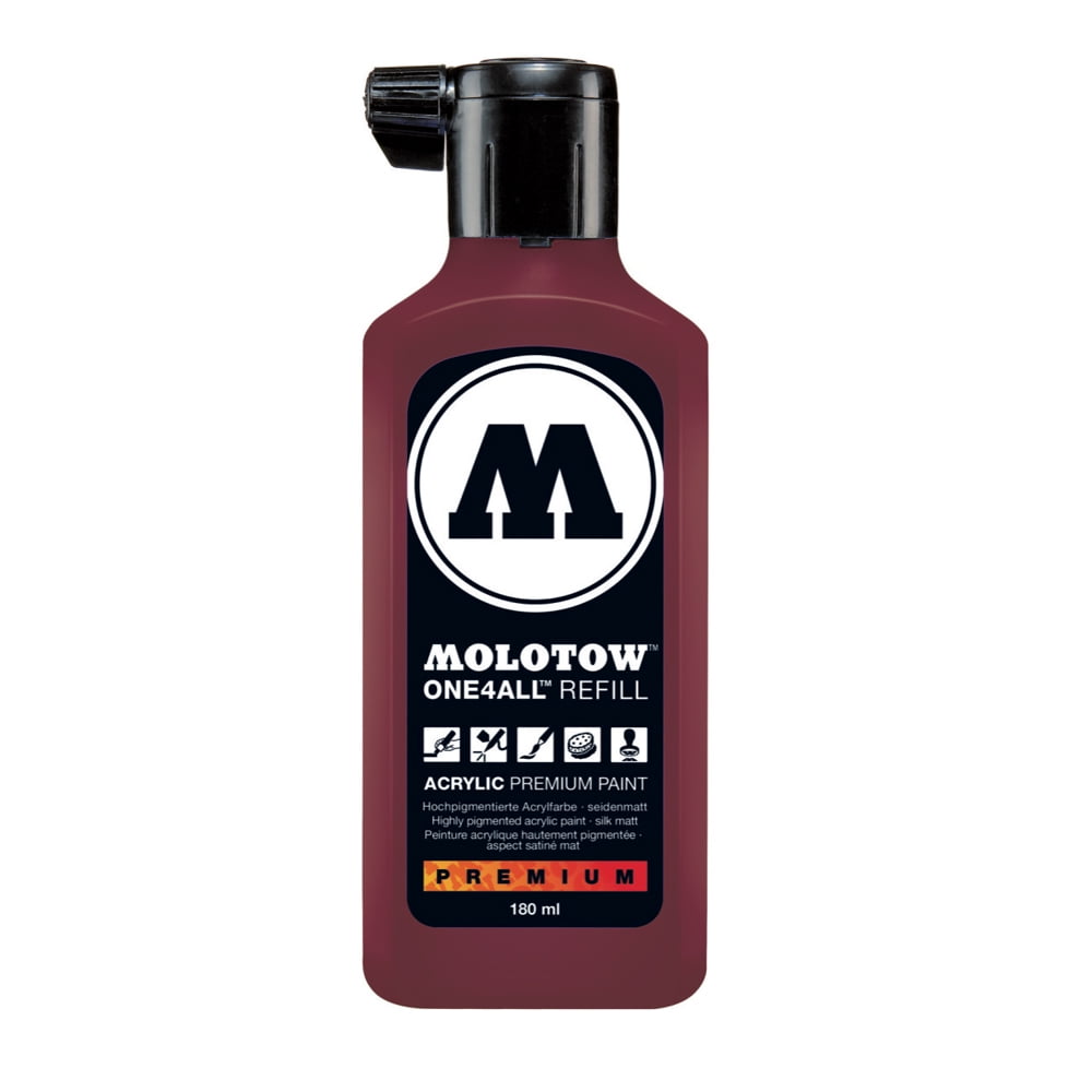 Molotow One4All Acrylic Paint Marker Refill, 180ml Bottle, Burgundy (692.086)