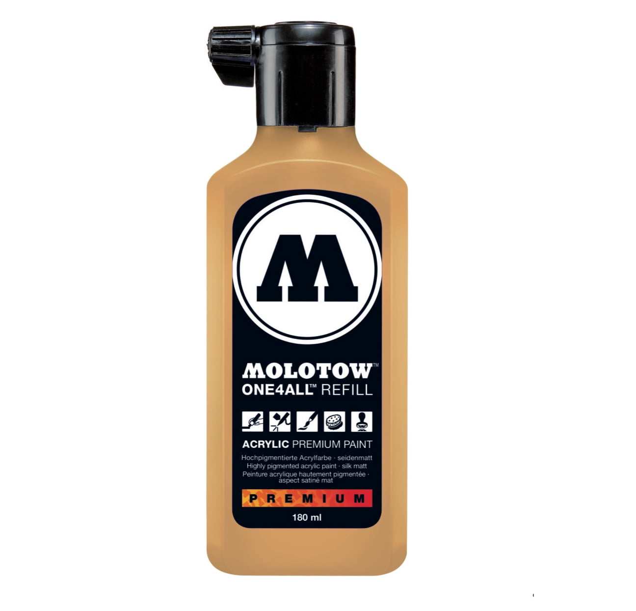 Molotow One4All Acrylic Paint Marker Refill, 180ml Bottle, Sahara Beige Pastel (692.009)