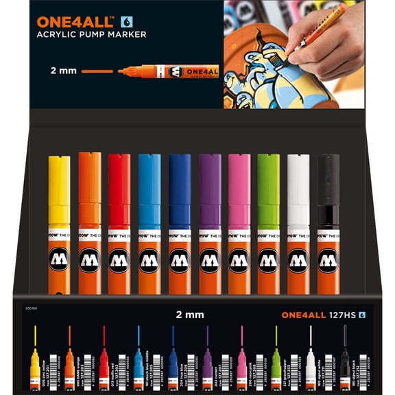 Molotow One4All Display Starter Set - 2mm, 10 Colors