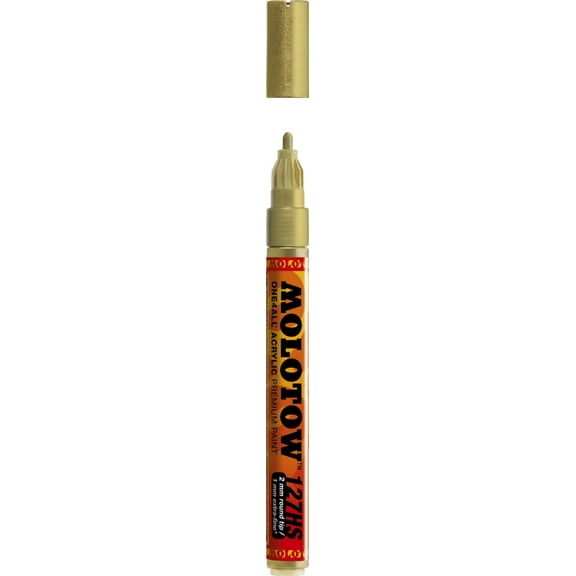 Molotow One4All Metallic Gold Acrylic Paint Marker, 2mm